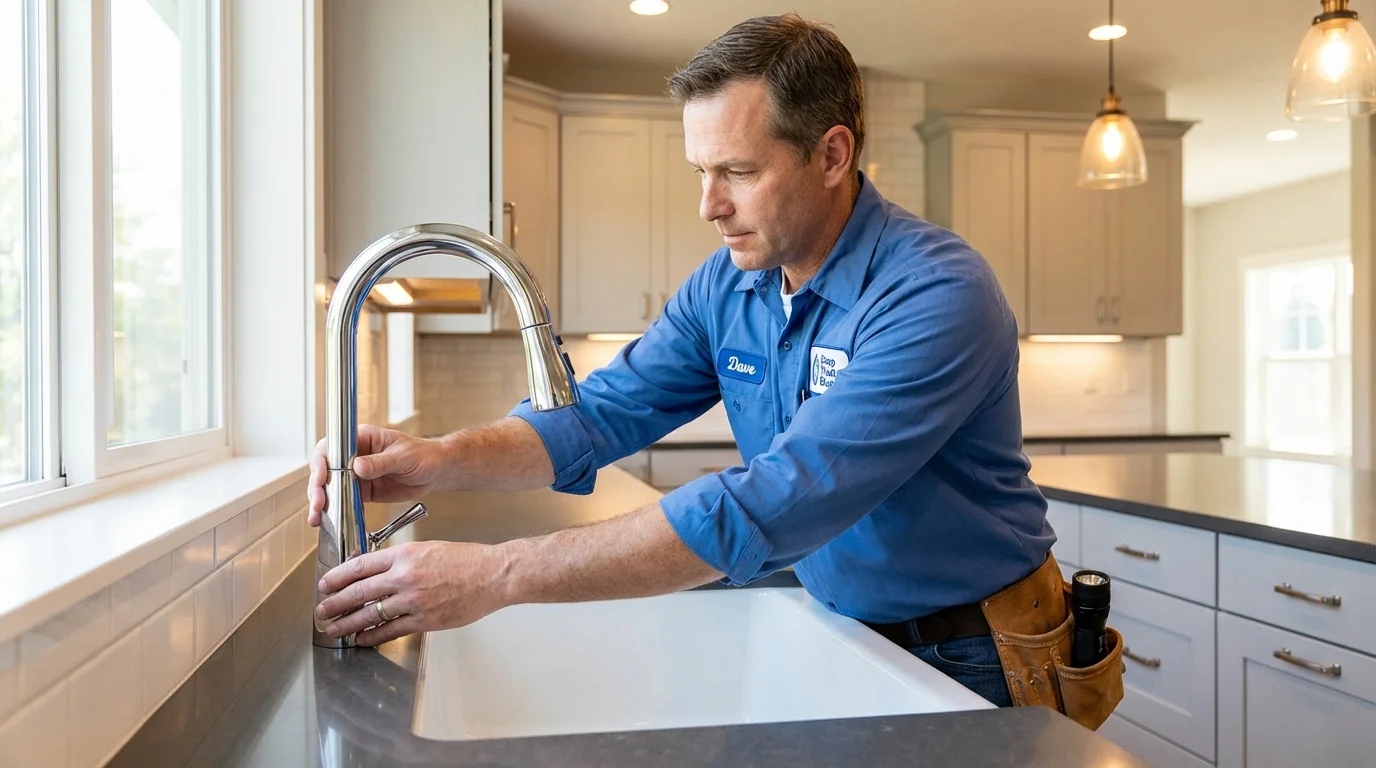 Kitchen faucet installation by Johns Plumbing LLC in Colonial Heights